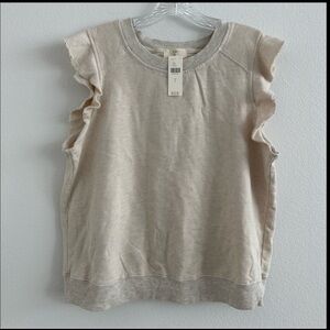 Anthropologie t.la Flutter Sleeve Cutoff Top Size: L